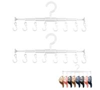 Support Casquette, Rangement Casquette, Porte Chapeau Mural Extensible, Porte Chapeau avec 8 Crochets, Range Casquette pour Suspendre Chapeaux, Cravates, Écharpes, Gants, Portable, 2 Pièces
