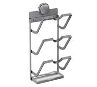 Support Casserole Mural Extensible - Rangement Vertical pour Ustensiles et Planches - Design en U Anti-Chute - Gain de Place Optimal - Gris et - 42.5x16x7.5 cm(grey L)