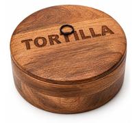 Support chauffant pour tortillas en bois, 23 cm, avec couvercle, fabriqué à la main