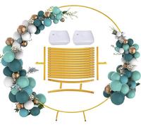 Support circulaire en métal - Arche pour ballons - 2,2 m de diamètre - Cadre d'arrière-plan pour mariage, fête, baby shower - Couleur Laser