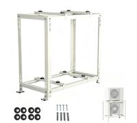 Support Climatiseur Exterieur Double Niveau Support Mural pour Mini Split | Conception Coulissante Réglable, Supportant une Charge de 220 Kg avec Absorption Des Chocs(90x120x50cm/35x47x20in)
