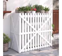 Support Climatiseur Exterieur pour Climatiseur, Cache en Bois Épais, Cache Clim pour Climatiseur, Écran de Confidentialité Extérieur, Support D'affichage Décoratif ( Color : White , Size : 105*50*95CM