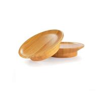Support compact en bois pour dégustation de vin 10 x 10 cm | Bois de qualité alimentaire, convient aux verres à vin pour tige, peut contenir des charcuteries, des apéritifs, des desserts