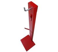 Support compatible pour extincteurs ABC 6 kg, (Anaf) CO2 2 kg et 5 kg (toutes marques) HAUTEUR 78 CM (BASE 44 CM x 32 CM) Tube acier rouge EXTINCTEUR NON INCLUS