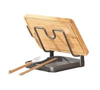 Support Couvercle Casserole, Porte Couvercle Cuisine, Organiseur Couvercles De Casserole Avec Repose Cuillère Cuisine, Porte Cuillere Cuisines, Range Couvercles Cuisines Avec Bac D'égouttage(C-)