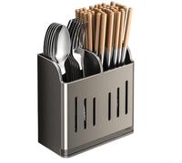 Support Cuillère Fourchette Aimanté pour Extérieur Frigo(Grey) | Design compact 2 bacs, maximise l'espace, réduit le désordre, pour idéal petits ustensiles, accès rapide