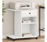 Support d imprimante avec roulettes blanc 60x40x68,5 cm Blanc