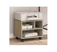 vidaXL Support d'imprimante chêne Sonoma 41x32x34,5 cm avec roulettes et rangement Beige