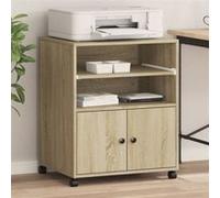 vidaXL Support d'impression avec roulettes chêne Sonoma 60x48x74 cm