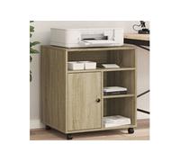 vidaXL Support d'imprimante avec roulettes chêne Sonoma 60x50x67 cm