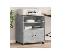 vidaXL Support d'imprimante avec roulettes gris béton 60x48x74 cm