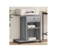Support d imprimante avec roulettes sonoma gris 60x40x68,5 cm