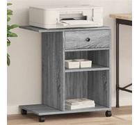 vidaXL Support d'imprimante à roulettes Gris Sonoma 60x40x68,5 cm