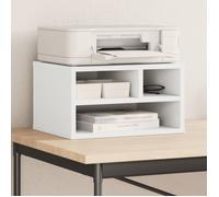 vidaXL Support d'imprimante blanc 40x32x22,5 cm en bois d'ingénierie avec rangement