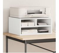 vidaXL Support d'imprimante en bois d'ingénierie blanc 49x40x22,5 cm avec rangement