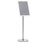 Support d'affiche sur pied - vidaxl - A4 - Argenté - Alliage d'aluminium - Hauteur réglable - Cadre à ouverture rapide