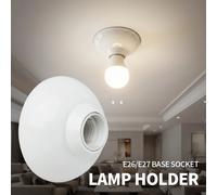 Support d'ampoule LED E27 DIY, base de douille ronde, 850 ° Support de lampe suspendue ignifuge, base de lampe industrielle pour plafond ou mur C3303.PL-1pc