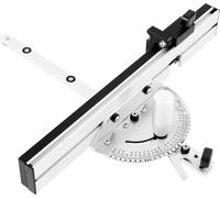 Support d'angle de précision - Guide d'angle pour scie circulaire de table - Longueur : 450 mm - Système d'angle réglable - Aluminium - Argent