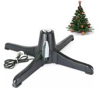 Support d'arbre de Noël rotatif, support d'arbre de Noël rotatif à 360 °, support d'arbre de vacances artificiel réglable, support portable en métal, convient aux tailles de pôle 0.9 In-1.25 po, pour