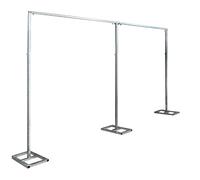 Support d'arc de mariage en métal 3x6m/10x20 pieds, cadre de rideau d'arrière-plan de photographie robuste, Support de décoration de fleurs de ballons, Support de plantes Argent