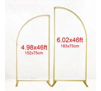 Support d'arc en métal doré demi-lune, cadre Floral Stable en aluminium doré, support d'arrière-plan Chiara pour décor de mariage, d'anniversaire, de réception-cadeau pour bébé 152cm Silver