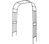 Support d'arc pour plantes grimpantes Noir 2.4*1.5m Arc en métal Jardin