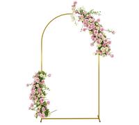 Support d'arche de fond - arche de floraux - Outsunny - 2,2 m - pour mariage, fête d'anniversaire, fête prénatale - en métal - doré