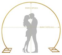 Support d'arche pour ballons - Arche en métal ronde - Base stable - Réutilisable - 2,2 x 2 mètres - Idéal pour les mariages et les fêtes