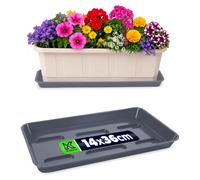 Support de balcon de 40 cm pour jardinières, rectangulaire. Soucoupe en plastique pour pots de fleurs, idéale pour les jardinières de balcon, et comme support pour plantes sur balcon ou rebord de fenê