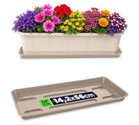 Support de balcon de 60 cm pour jardinières, rectangulaire. Soucoupe en plastique pour pots de fleurs, idéale pour les jardinières de balcon, et comme support pour plantes sur balcon ou rebord de fenê