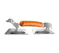 Support de barbecue à saucisses drôle - Support portable en forme de teckel | Outil de barbecue en acier inoxydable de 12 cm pour pique-nique, plage, terrasse, fête, camping