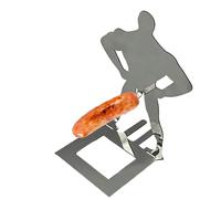 Support de barbecue à saucisses, support de rôtissoire en acier inoxydable, support de barbecue réutilisable de 14 cm, cadre de cuisson, outil de support de barbecue résistant à la chaleur, support de