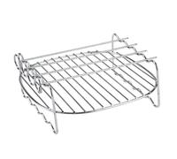 Support de Barbecue de Remplacement en Acier Inoxydable de Haute qualité, Plaque de Cuisson Double Couche pour Friteuse à Air, Polyvalente pour Barbecue et Friture à L'air