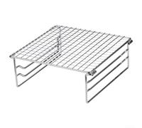 Support de barbecue d'extérieur à 3 niveaux de hauteur | Acier inoxydable, 3 niveaux de réglage de la hauteur, support stable, résistant à la rouille, cuisine en plein air