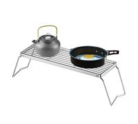 Support de barbecue d'extérieur - Support de cuisson pliable en acier inoxydable - Plateforme de barbecue portable - Cadre de support pliable pour légumes, champignons, viande, bœuf, pique-nique