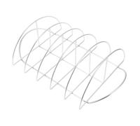 Support de Barbecue en Acier Inoxydable, Grille Demi-cercle | Grilles Espacées, Surface Polie Antiadhésive, Usage au Four Intérieur Charbon, Argenté