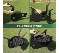 Support de barbecue résistant à la chaleur - Plateau pour charbon de bois Tragtas - Rondelle en acier épais 45 x 45 x 305 cm