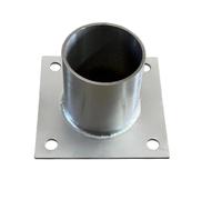 Support de base de poteau en acier inoxydable for colonne de boîte aux lettres - 2,4 à 8 pouces de diamètre, ancrage à tube rond avec vis d'expansion(10PCS 5.5in x4.7in)