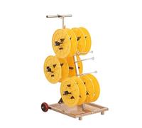 Support de bobine de câble portable, support de bobine de fil industriel robuste avec roulements de frein indépendants pour l'atelier électrique et l'utilisation de magasin de détail, Caddy en acier r