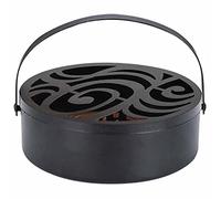 Support de Bobine de Moustique en Acier Inoxydable, Support Bobine de Moustique Porte-encens avec couvercle et poignée, Conteneur rétro Support en métal pour Spirales d'insectes de Bobine de Moustique