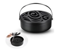 Support de bobine mobile pour moustiques, spirales d'encens | Récipient rond creux en métal pour spirales à moustiques, support de fumée, boîte à bobines, aromathérapie, porte-encens