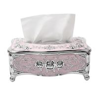 Support de boîte à mouchoirs en Forme de Rose, rectangulaire Luxueux, Porte-Serviettes en ABS avec Sculpture européenne, décoration d'intérieur élégante pour Salon, Table à Manger.