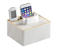 Support de boîte à mouchoirs multifonction pour cuisine, chambre, bureau, salle de bain, design durable, 19 x 16,5 x 10 cm, solution de rangement élégante gris foncé