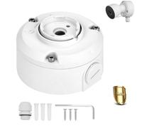 Support de boîte de jonction métallique compatible avec caméra Google Nest | Support de caméra résistant aux intempéries avec gestion cachée des câbles - Blanc