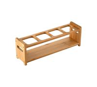 Support de bouteille d'huile - Support de table en bois, grille d'écran à 4 trous | Huile multifonctionnelle et stockage d'assaisonnement avec étagère d'assaisonnement compacte et antidérapante