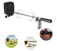 Support de broche électrique pour barbecue - Kit de rôtissoire pour barbecue - Acier inoxydable 304, rotation à 360°, hauteur réglable, pour barbecues à gaz et à charbon jusqu'à 78 cm, fonctionnement 