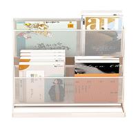 Support de brochure - Affichage de bureau à 2 couches, organiseur de livres de littérature, support de littérature multifonctionnel, porte-documents pratique | Organiseur de catalogue de bibliothèque