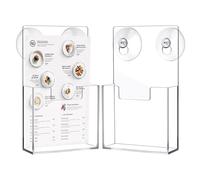 Support de brochures - Lot de 2 supports muraux à ventouse, organiseur de brochures en acrylique | Porte-documents durable pour bureau, magasin, utilisation commerciale et résidentielle, installation