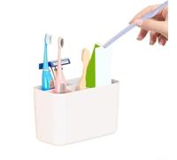 Support de brosse à dents de comptoir 5 emplacements Pieds antidérapants | Cinq emplacements dédiés, peut contenir des pinceaux et de la pâte, construction en plastique robuste, empêche le basculement