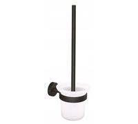 Support de brosse WC suspendu TESA MOON, installation sans perçage, métal, noir